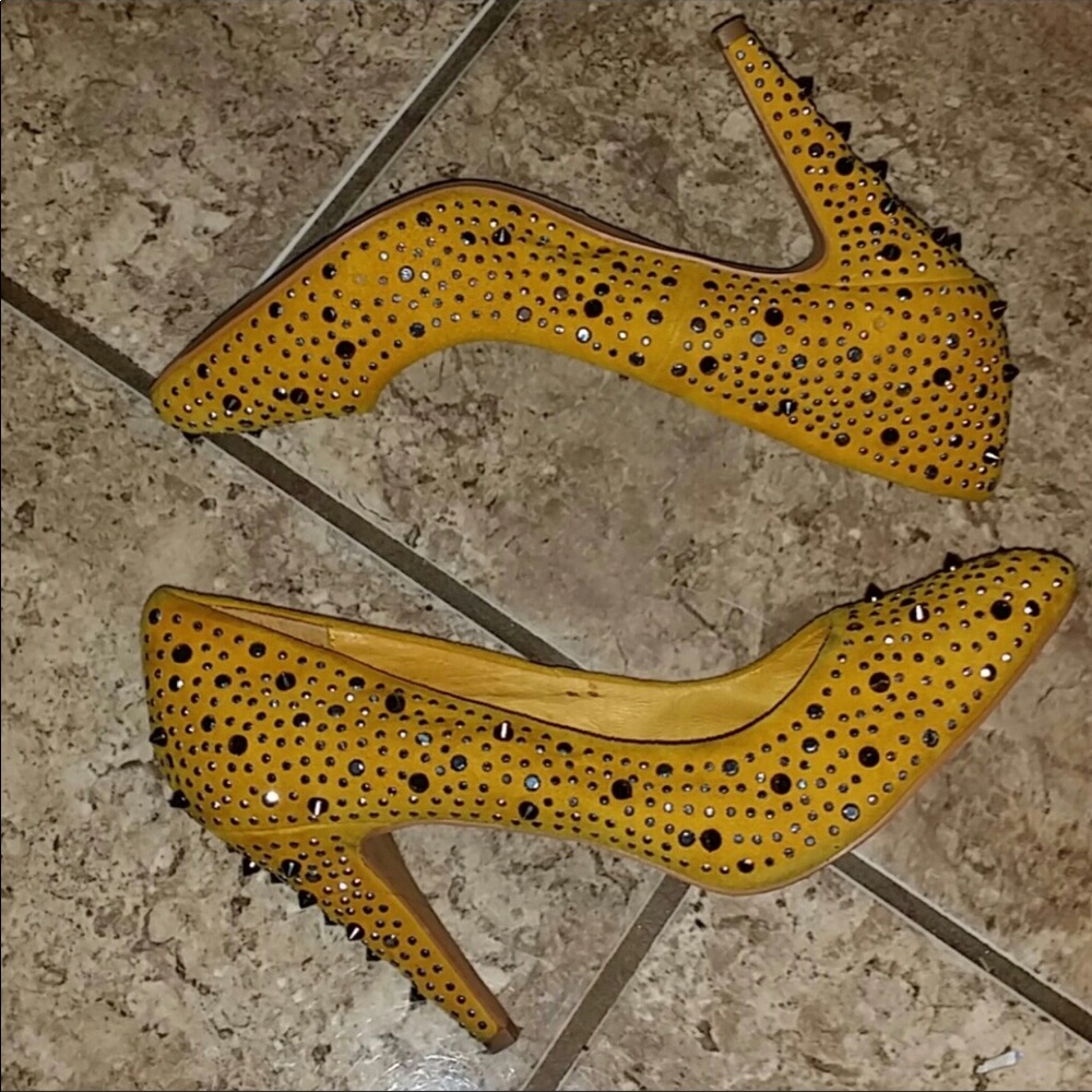 Aldo Heels Yellow Spikes